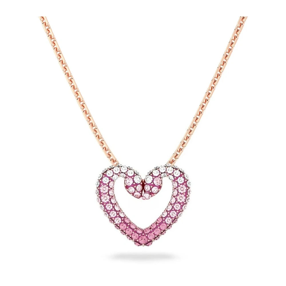 2026 New High-Quality Colorful Candy Butterfly Crystal Star Dancing Heart Double-Layer Simple Necklace - Valentine's Day Gift