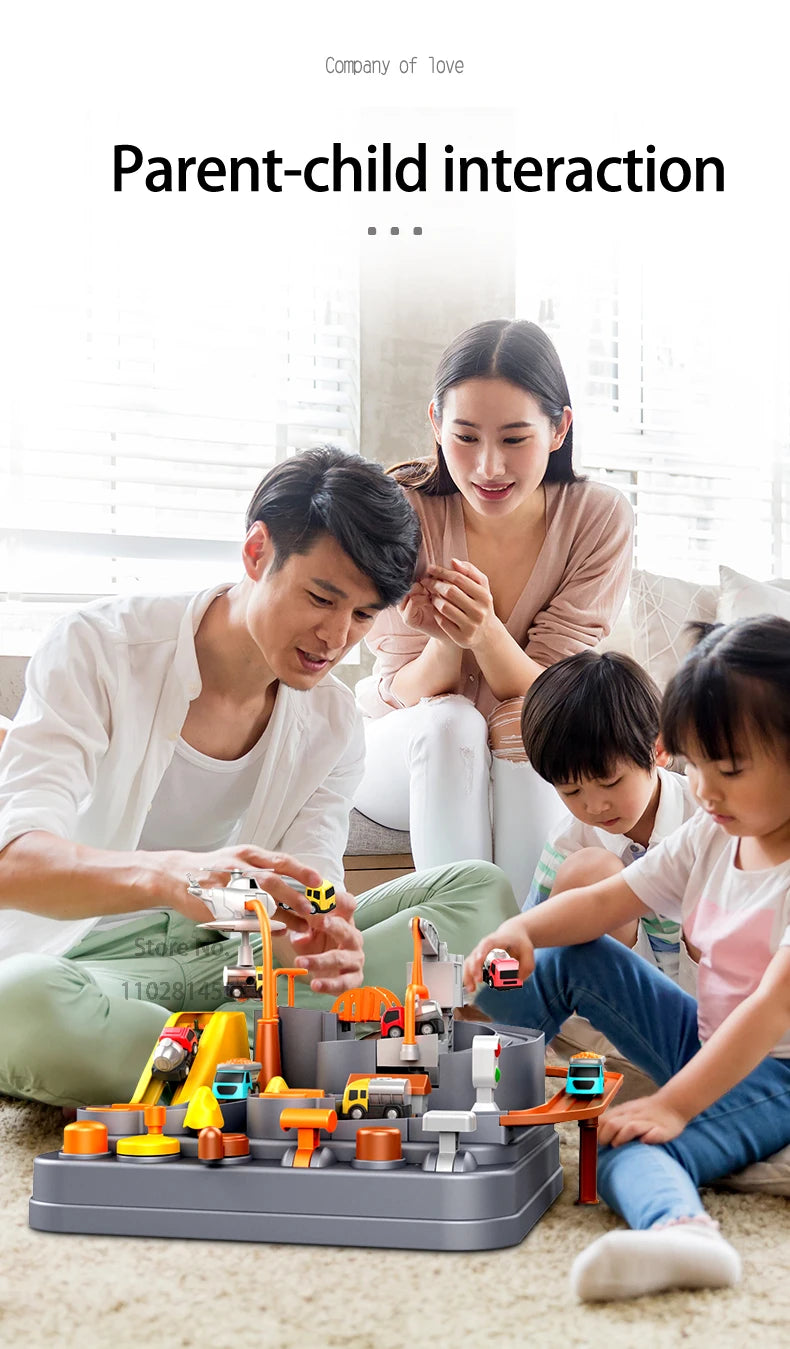 Hot Racing Rail Car Model Train Track Adventure Game Animals Space Rocket Toys Children Educational Brain Mechanical Interactive