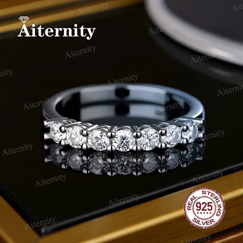 Wholesale Moissanite And Zircon Unisex Rings 100% Real S925 Silver Ring D VVS1 For Men and Women Luxury Brilliant