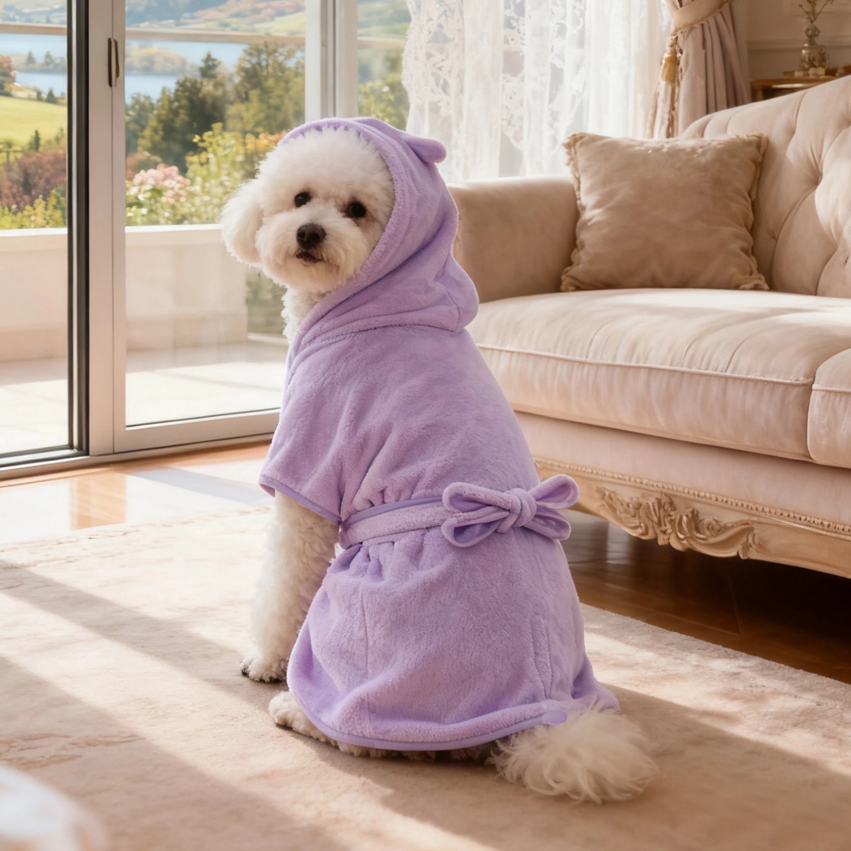 Quick Drying Soft Pet Bath Towel Robe Absorbent Soft Pet Bathrobe Dog Bath Towel for Small Big Medium Dogs and Cat
