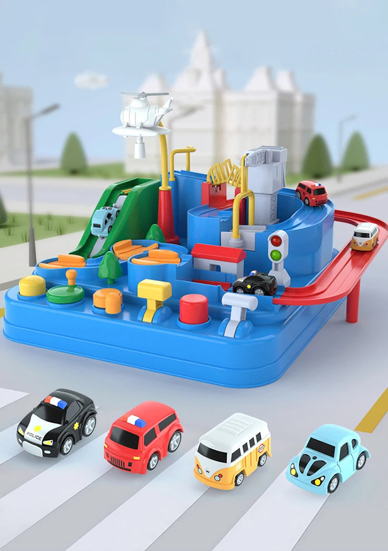 Hot Racing Rail Car Model Train Track Adventure Game Animals Space Rocket Toys Children Educational Brain Mechanical Interactive
