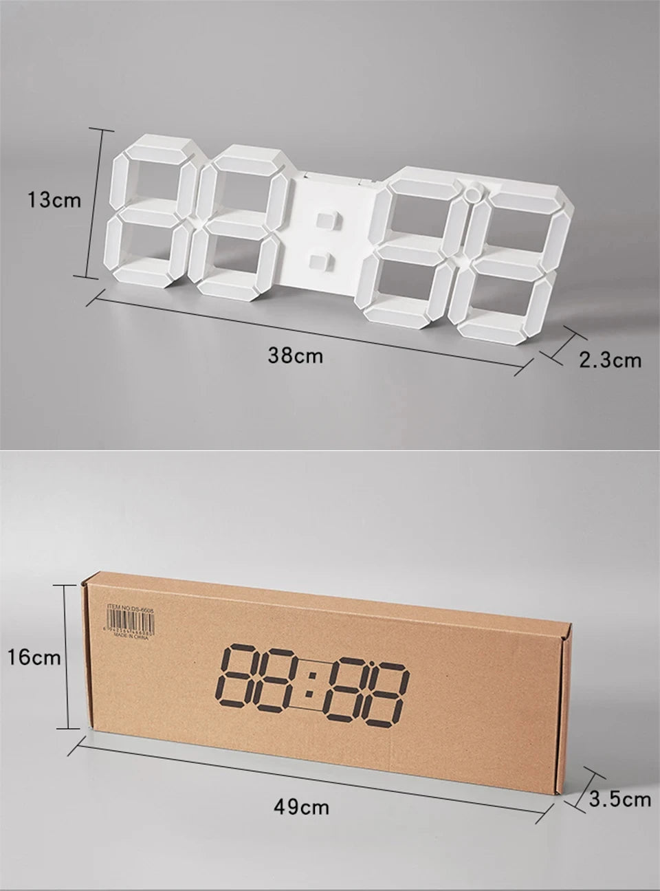 3D LED Digital Alarm Clock USB Charging Luminous Multifunctional Electronic Wall Clock Home Decorative Gift