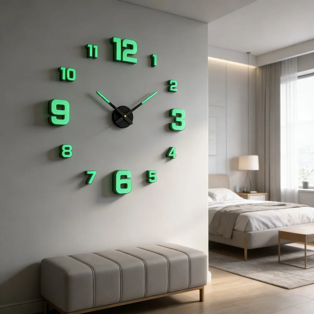 New Modern Design Large Wall Clock 3D DIY Quartz Clocks Fashion Watches Acrylic Mirror Stickers Living Room Home Decor Horloge