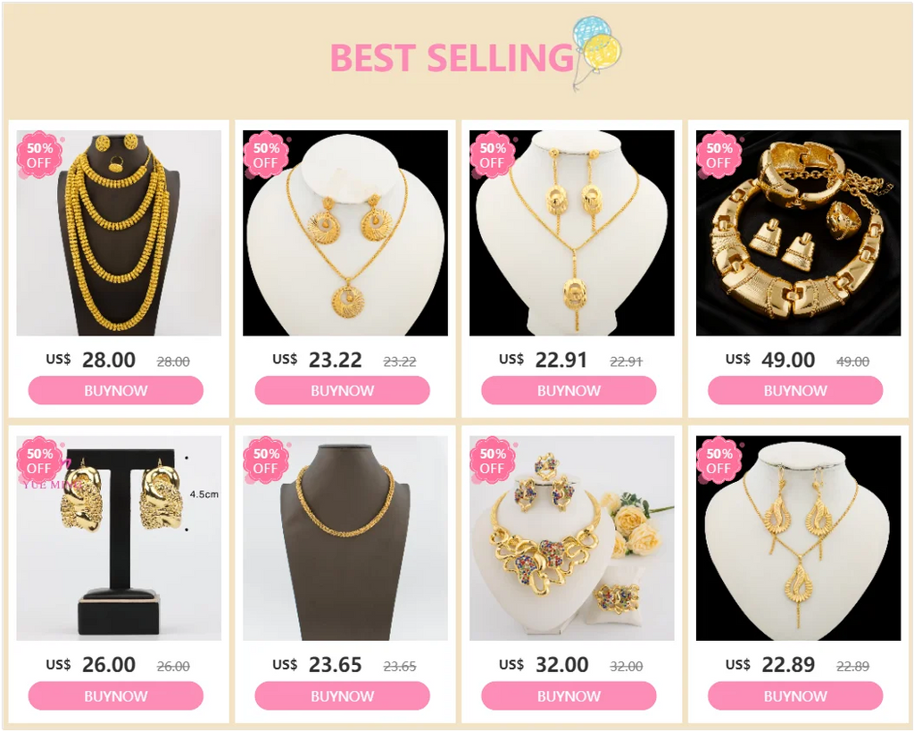 African Women Jewelry Set Pendant Necklace Earrings Weddings Design Bracelet Ring Jewellery Party Bridal Dubai Accessory Gift