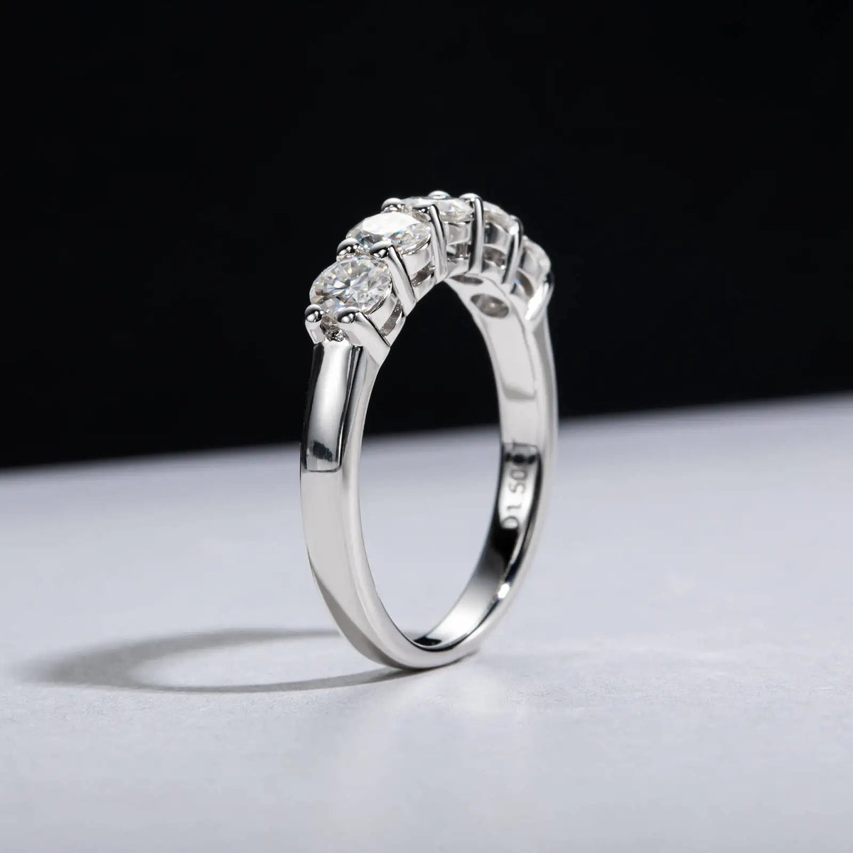 TY White Gold D Color 4mm Moissanite Ring For Women 925 Silver 1.5CT Stone Match Dia Wedding Band Bride S Sterling Sier
