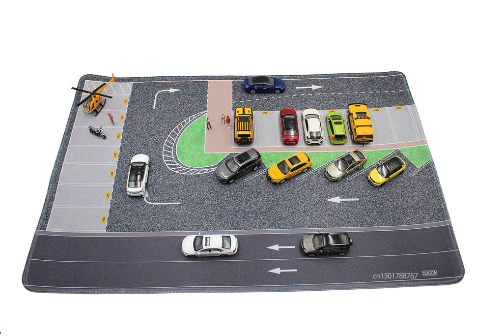 1:64 Scale Parking Road Garage Football Field Toy Mat Mouse Pad For Diecast Car Model Dolls Scene Display