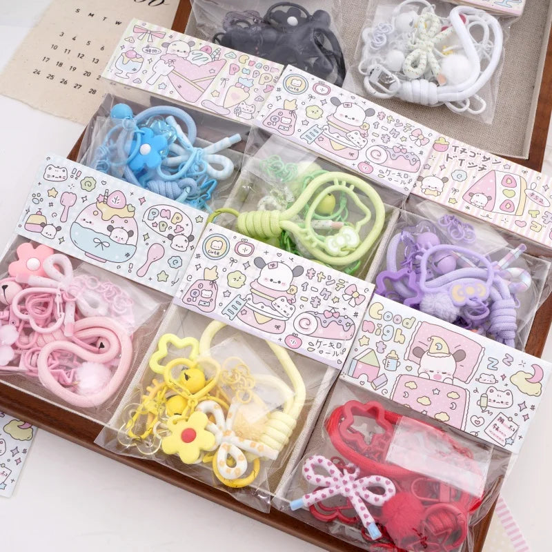 1Set 15pcs Plastic Perler Bead Charms Multicolor DIY Keychain Bag Pendant Accessories Craft Making Supplies With Jump Rings