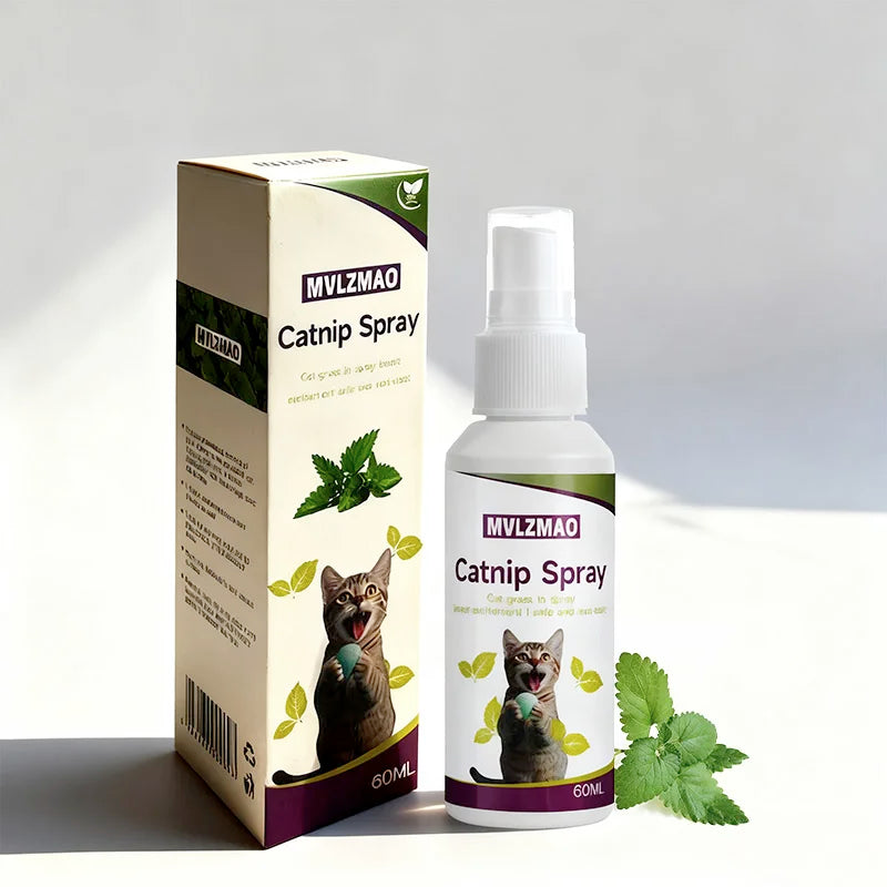 Catnip Spray for Cats,Cat Scratching Spray to Boost Play,Calm Stress & Renew Toys,Transparent Cat & Kitten Behaviour Spray 60 ml
