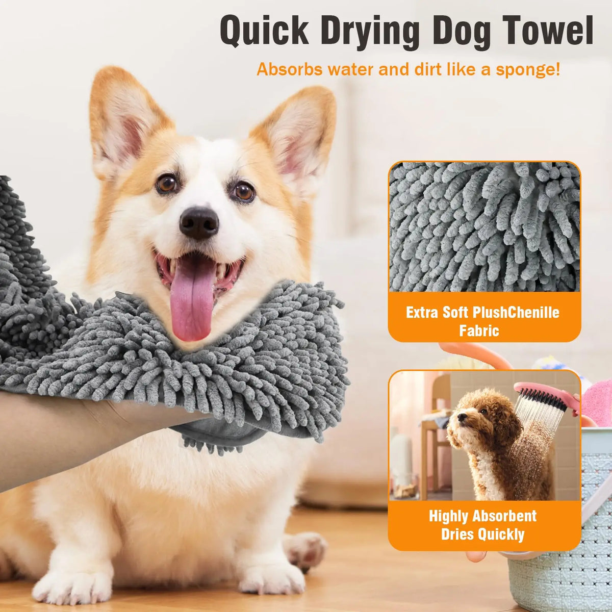 Microfiber Dog Towels for Drying Dogs,Super Absorbent,Soft and Quick Drying Pet Grooming Towel,31Inch X 13Inch,Machine Washable