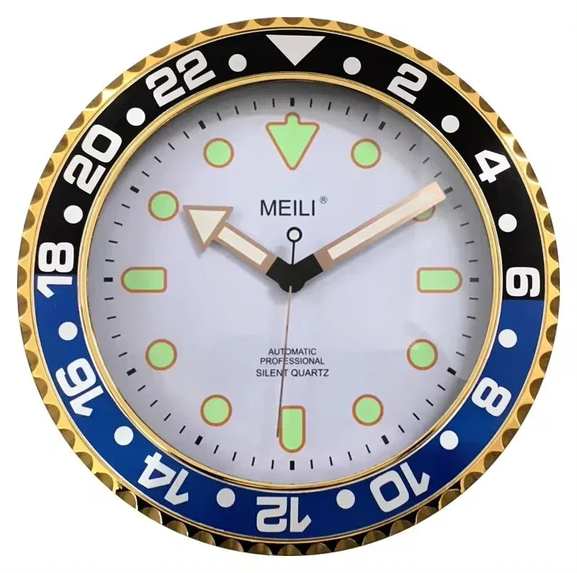 Wall Clock 28/30cm Gold and Silver Border Creative Wall Clock Modern Design Luxury Home Decoration Silent Quartz Clock