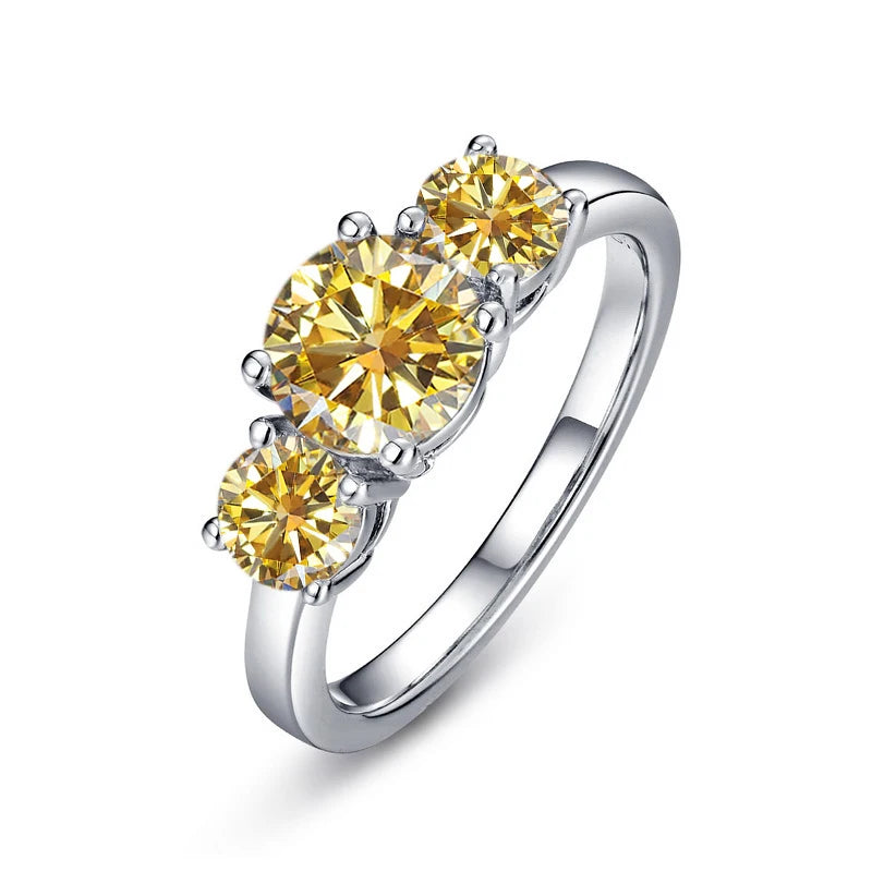JoyceJelly S925 Sterling Silver Colors Moissanite Ring 2CT 4CT Total Full Moissanite Diamond Jewelry For Wedding Engagement Gift