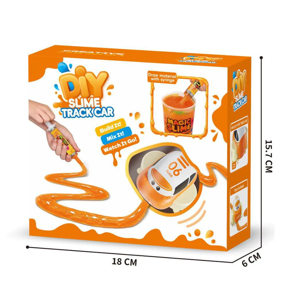 DIY Slime Track Car Set, Draw Your Own Track with Non-Toxic Paste, Electric Toy, Creative Stress Relief Gift
