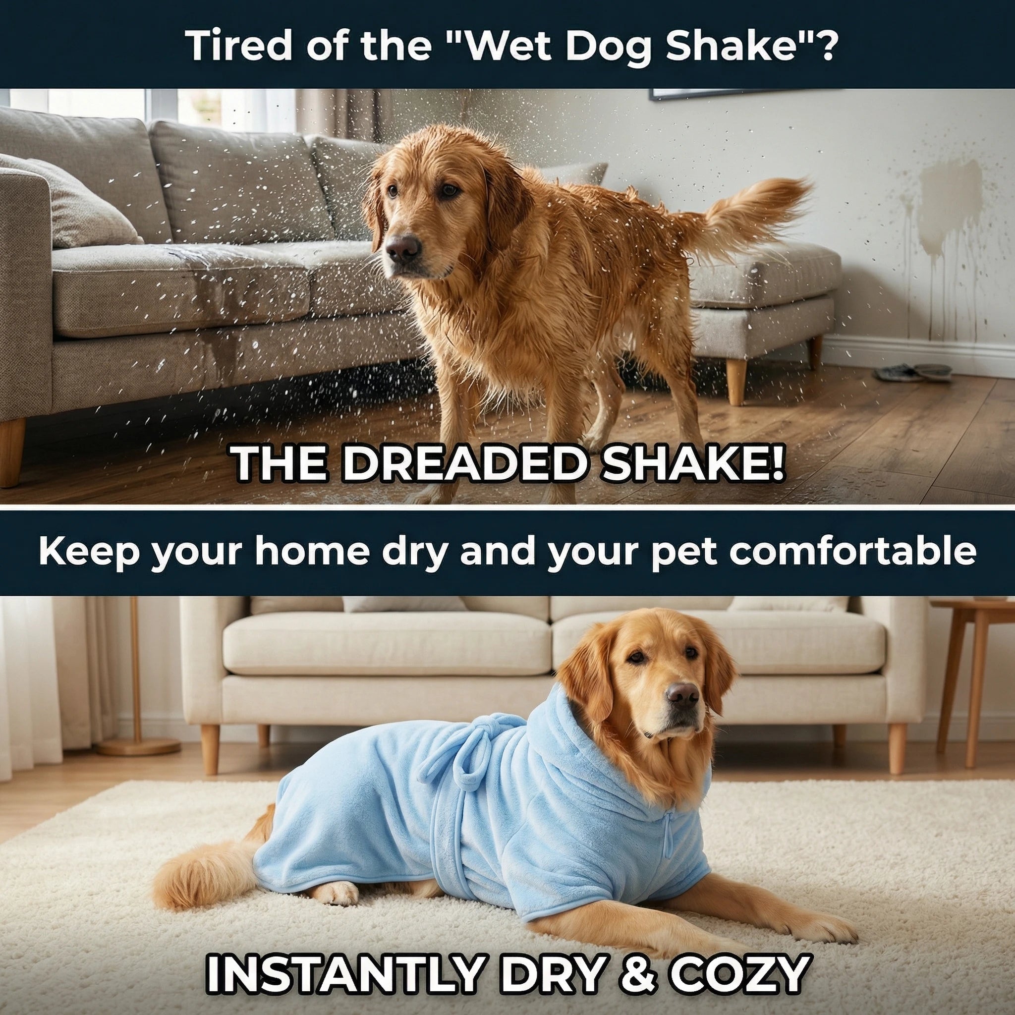 Quick Drying Soft Pet Bath Towel Robe Absorbent Soft Pet Bathrobe Dog Bath Towel for Small Big Medium Dogs and Cat