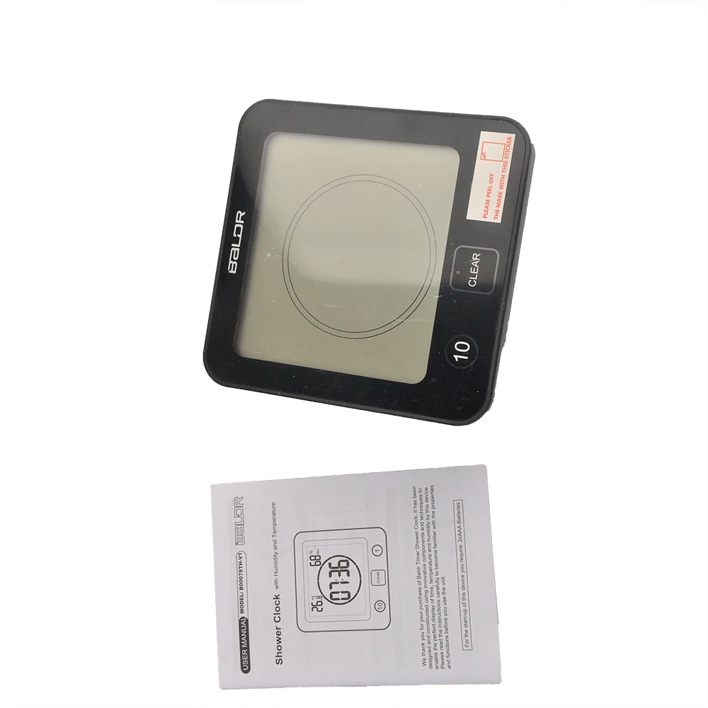 Waterproof Bathroom Wall Clock Digital Shower Clock Timer with Touch Screen, Temperature, Hanging Hole Stand for Kids & Adults