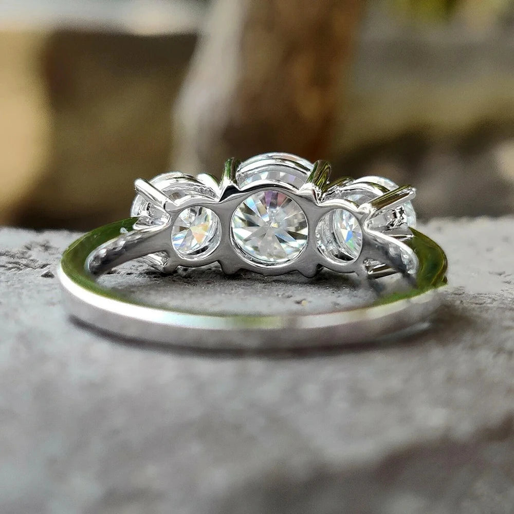 JoyceJelly S925 Sterling Silver Colors Moissanite Ring 2CT 4CT Total Full Moissanite Diamond Jewelry For Wedding Engagement Gift