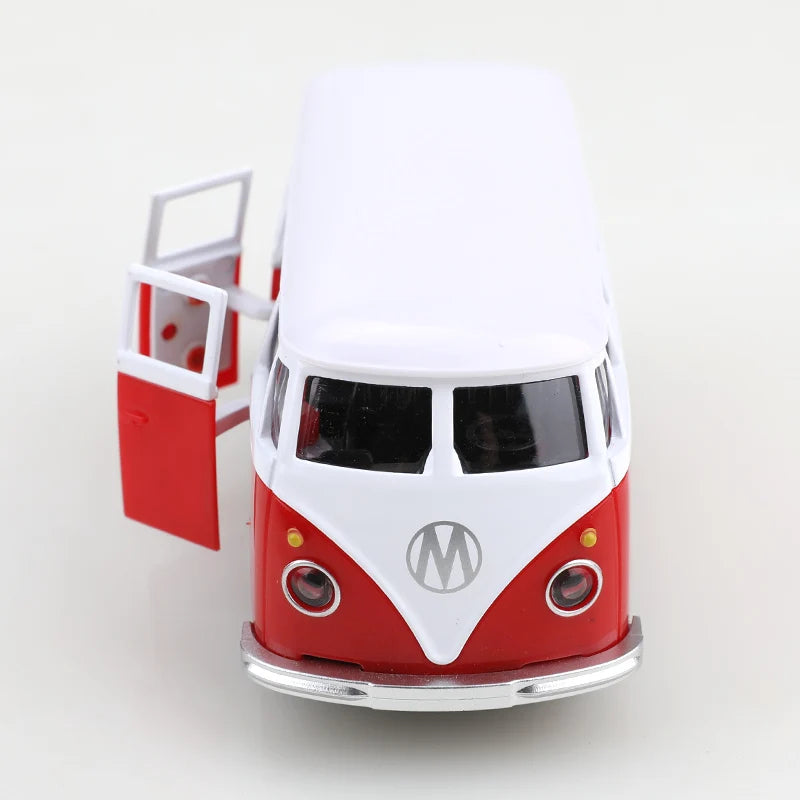 (bagged)1:38 Classical T1 Bus, Alloy Model Car, Simulated vehicle, children's alloy car, boy's toy model, car ornaments