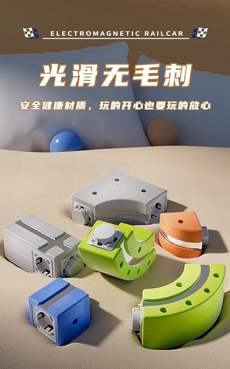 126pcs/Set Magnetic Car Track Sets Anti Gravity DIY Assembled Magnetic Race Rail Track 3D Building Vehicle Indoor Toy Gift