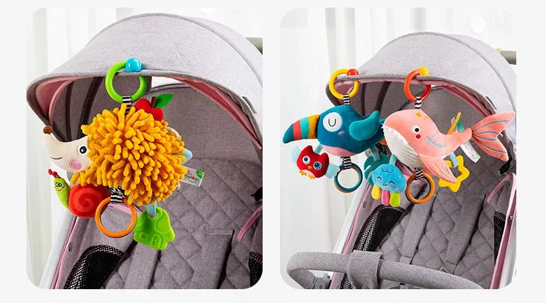 Newborn Infant Soft Plush Toy Teether Rattles Toys Baby Educational Toys Brain Developmental Hand Grip Cute Stuffed Animal Toys