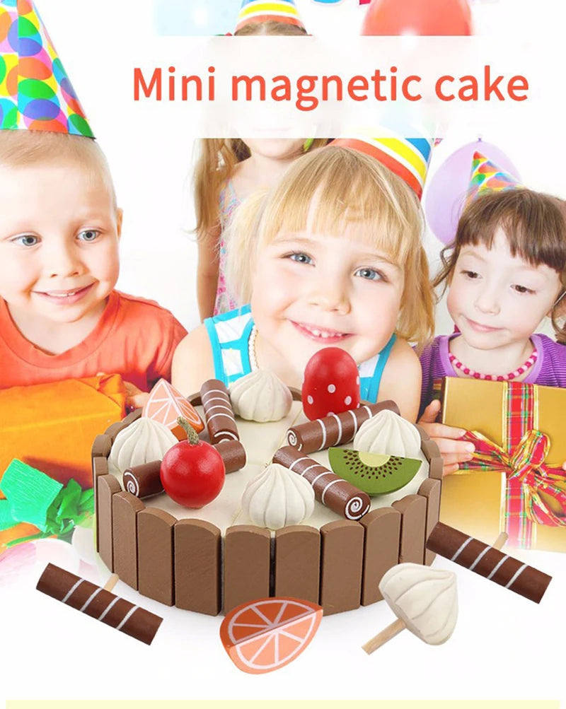 Wooden Children Kitchen Toys Pretend Toys Cutting Cake Play Food Kids Toys Wooden Fruit Cooking Toys For Baby Birthday Interests
