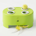 Multifunctional Cat Toy: Whack-a-Mole Toy with Rotating Feather Teaser Stick, Self-Entertainment Gadget, Electric Cat Toy