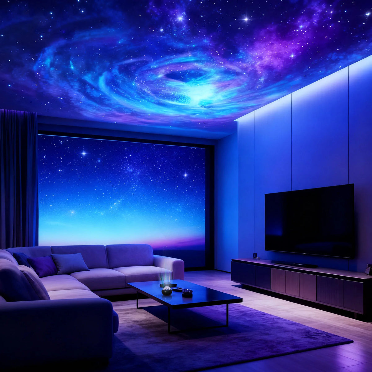 Galaxy Starry Sky LED Projector USB Nightlight, Bedroom, Party, Christmas, Wedding Atmosphere Decorative Lights.
