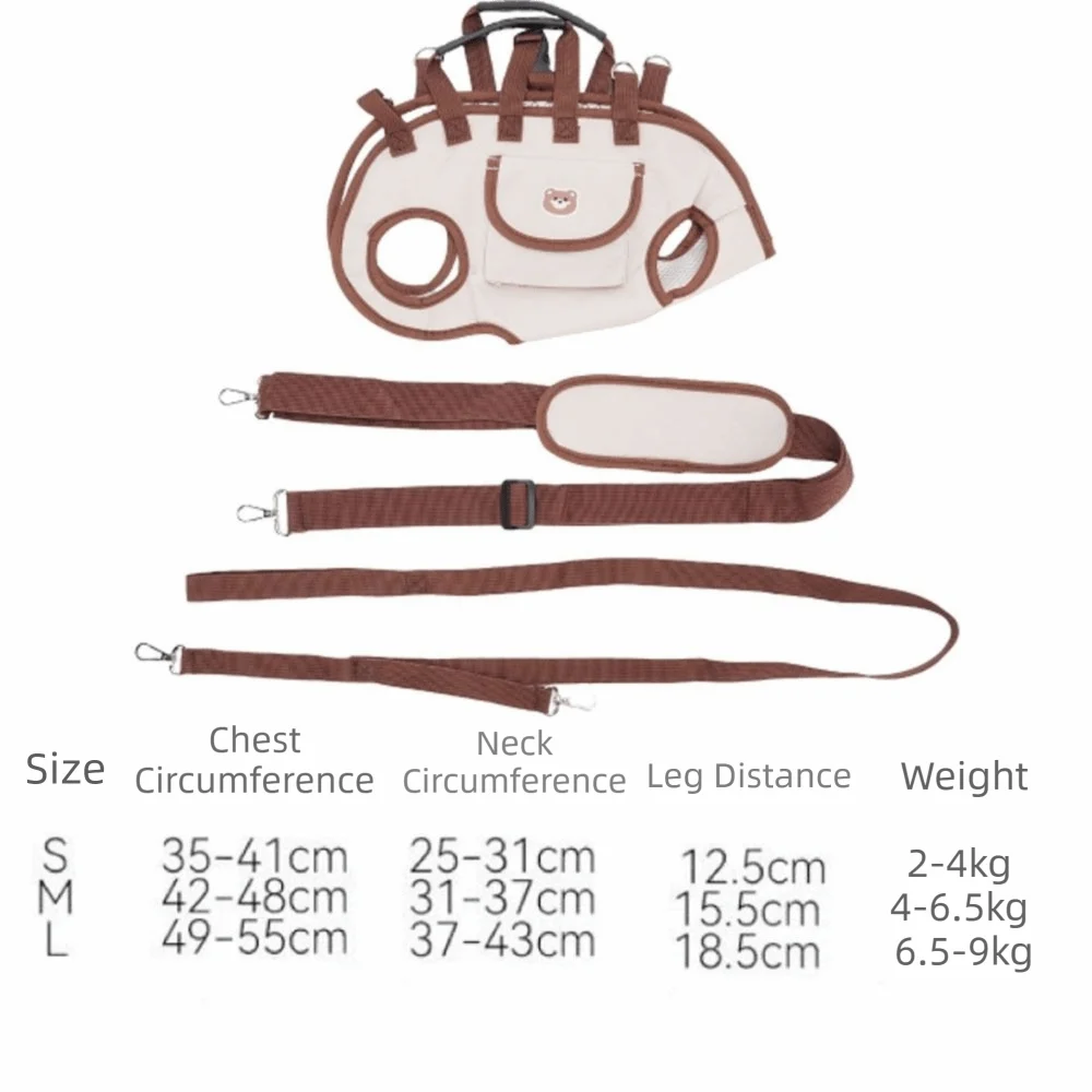 Durable Adjustable Strap Dog Lift Harness Breathable Portable Pet Carrier Cat Carrier Sling Puppy Cat