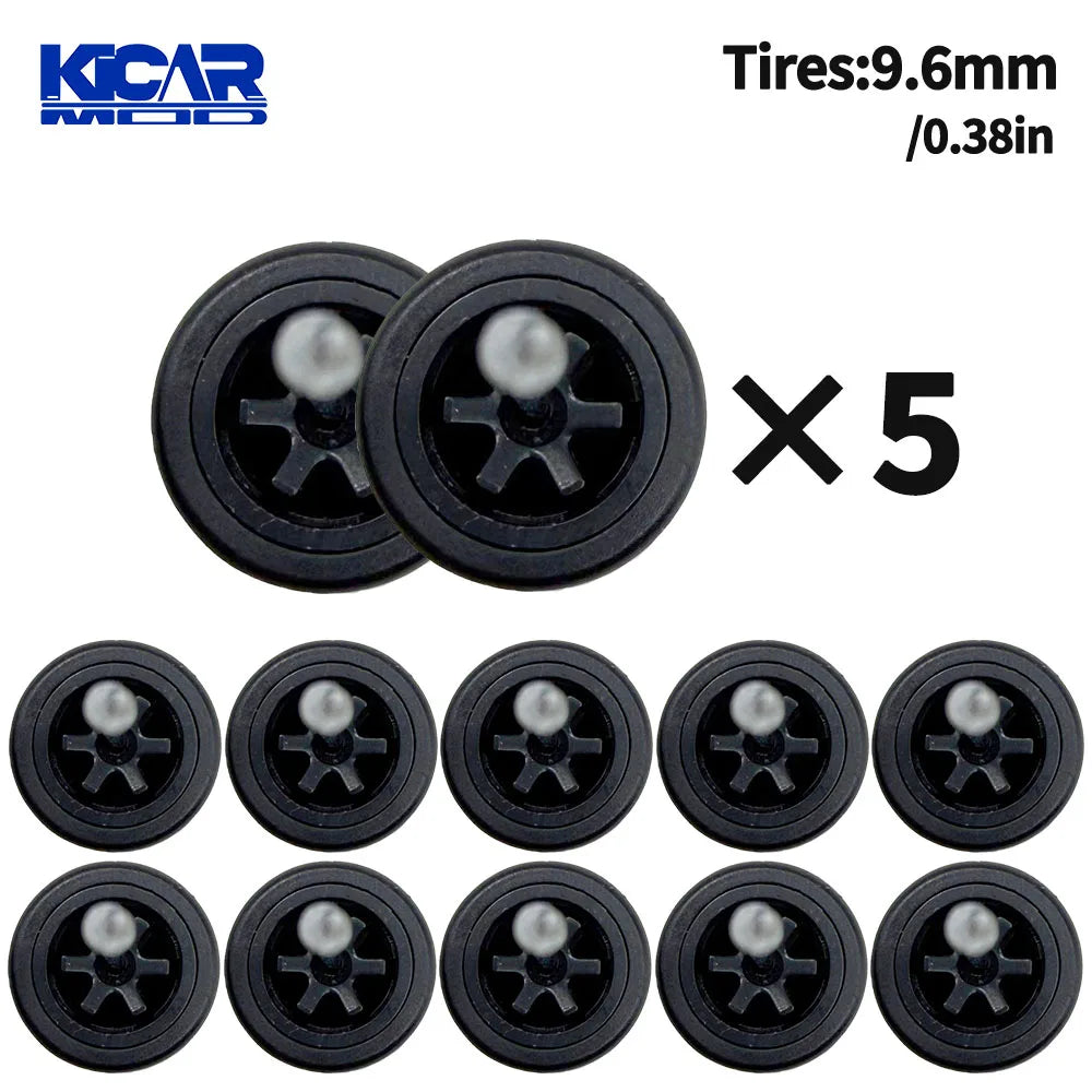 1/64 Model Q Car Wheels with Detachable Slicks Rubber Tires for Toy Model Diecast Cars Refiting Parts for MINIGT  (5 Cars)
