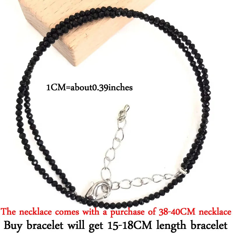 2024 New Boho 2mm Natural Stone Crystal quartz Necklace Bracelet Small Chain Ladies Fashion Accessories Charm Jewelry Accessorie