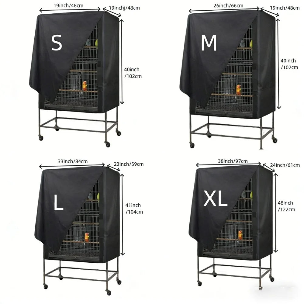 Light-Blocking & Ventilated Oxford Cloth Bird Cage Cover - Waterproof Dustproof, Night Pet Bird Cage Shield