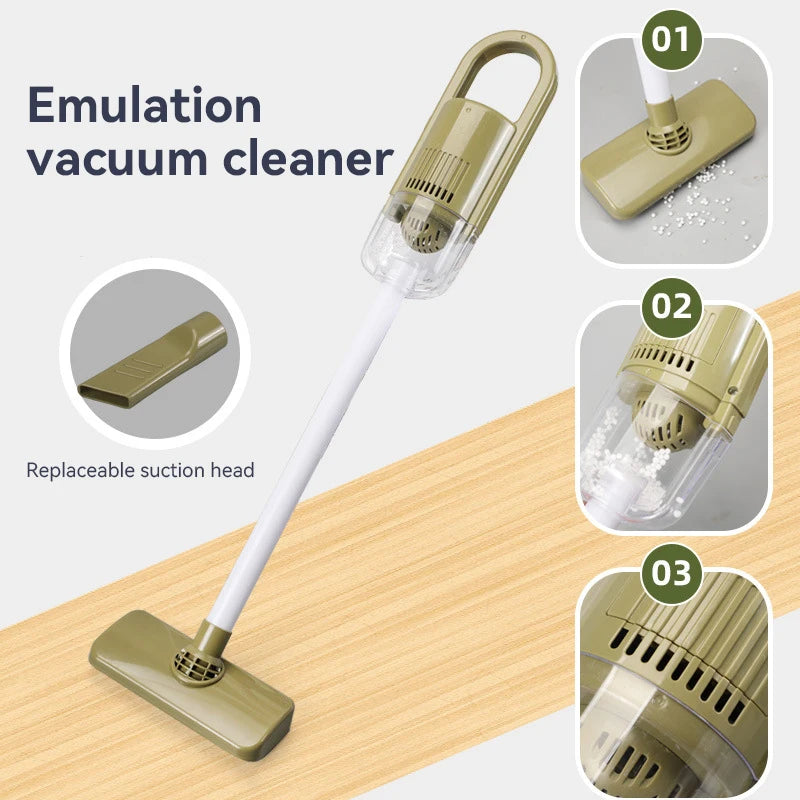 Pretend Play Cleaning Set and Sanitation Simulation Broom Vacuum Cleaner Tool Toy for Boys Girls Children's Cleaning Tool Toys