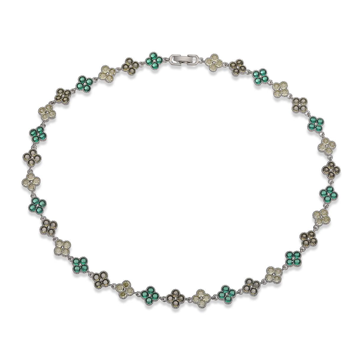 Multi-Color Women's Zircon Flower Delicate Bracelet/Necklace Rainbow Jewelry Gift Optional Mix-and-Match 1 Pcs