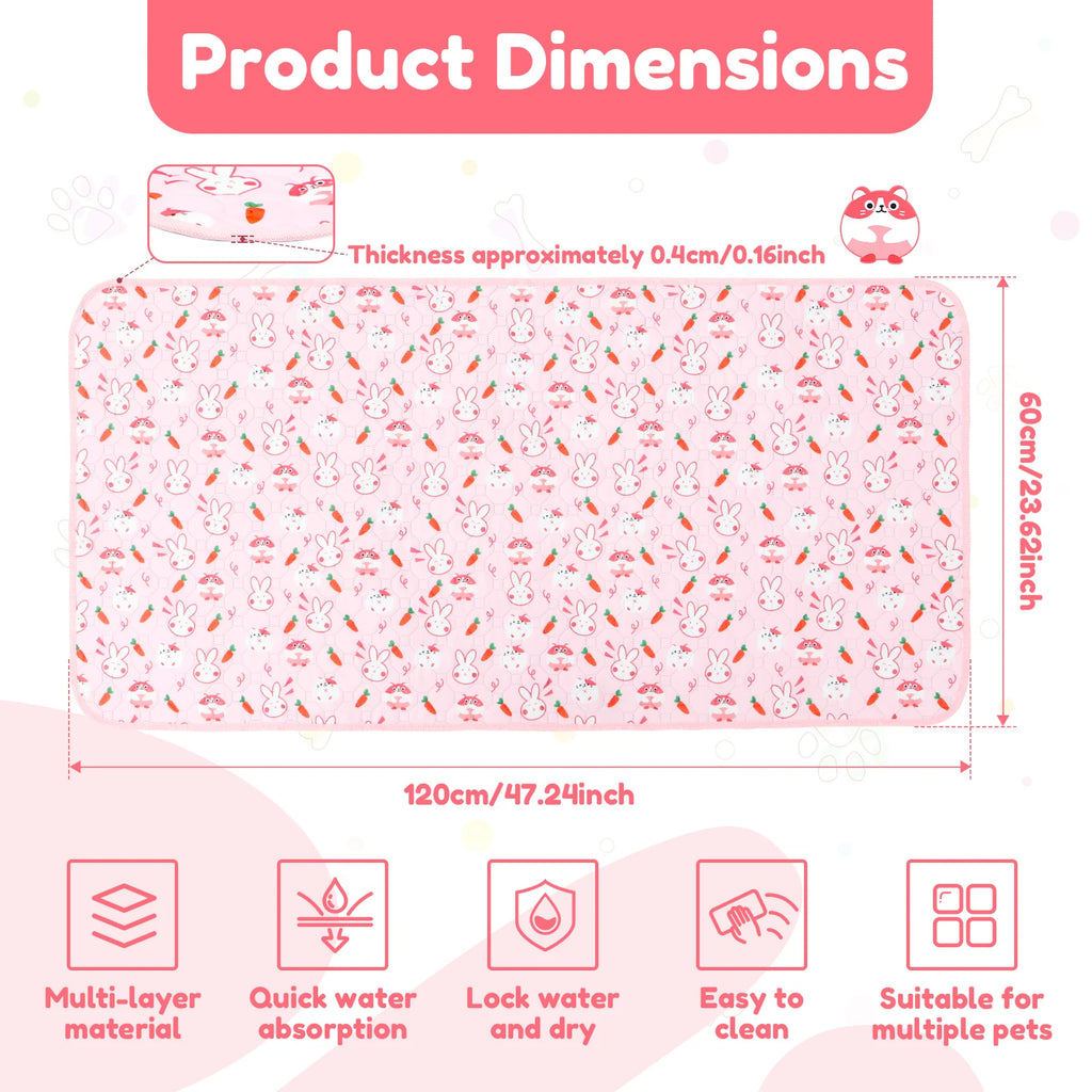 Guinea Pig Cage Liners Anti Slip Absorbent Guinea Pig Pee Pads Washable Rabbit Pee Pads Bedding for Small Animals Rabbit Hamster