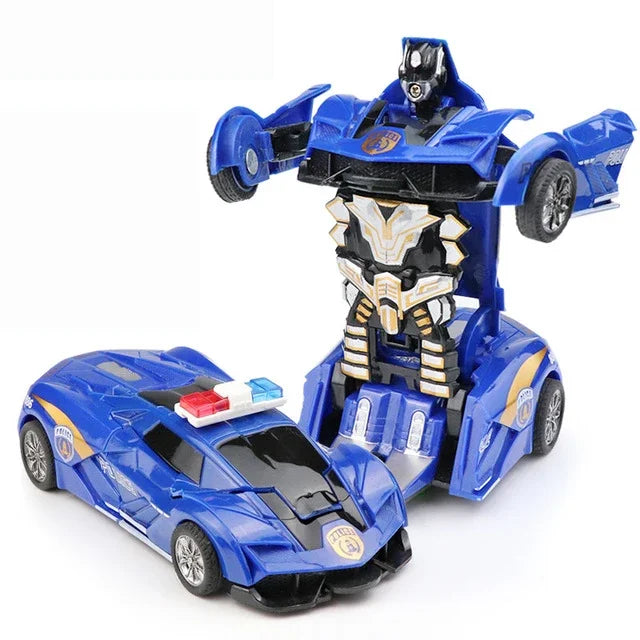 Mini 2 In 1 Car Toys One-key Transformable Car Toys Automatic Transforming Robot Model Car Diecasts Toy Boys Gifts Children Toy