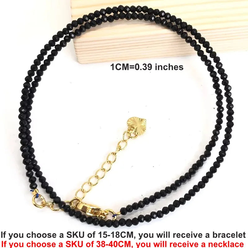 Natural Gemstones 2mm Cutting Angle beads Necklace Tourmaline quartz garnet zircon Bracelet Choker Men Female Jewelry Party Gift