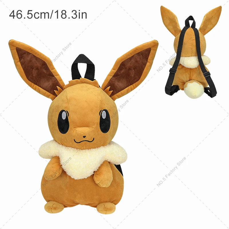 Eevee Mimikyu Charizard Gengar Plush Backpack Funny Cartoon Large-Capacity Student Backpack Kindergarten Bag Child Gift