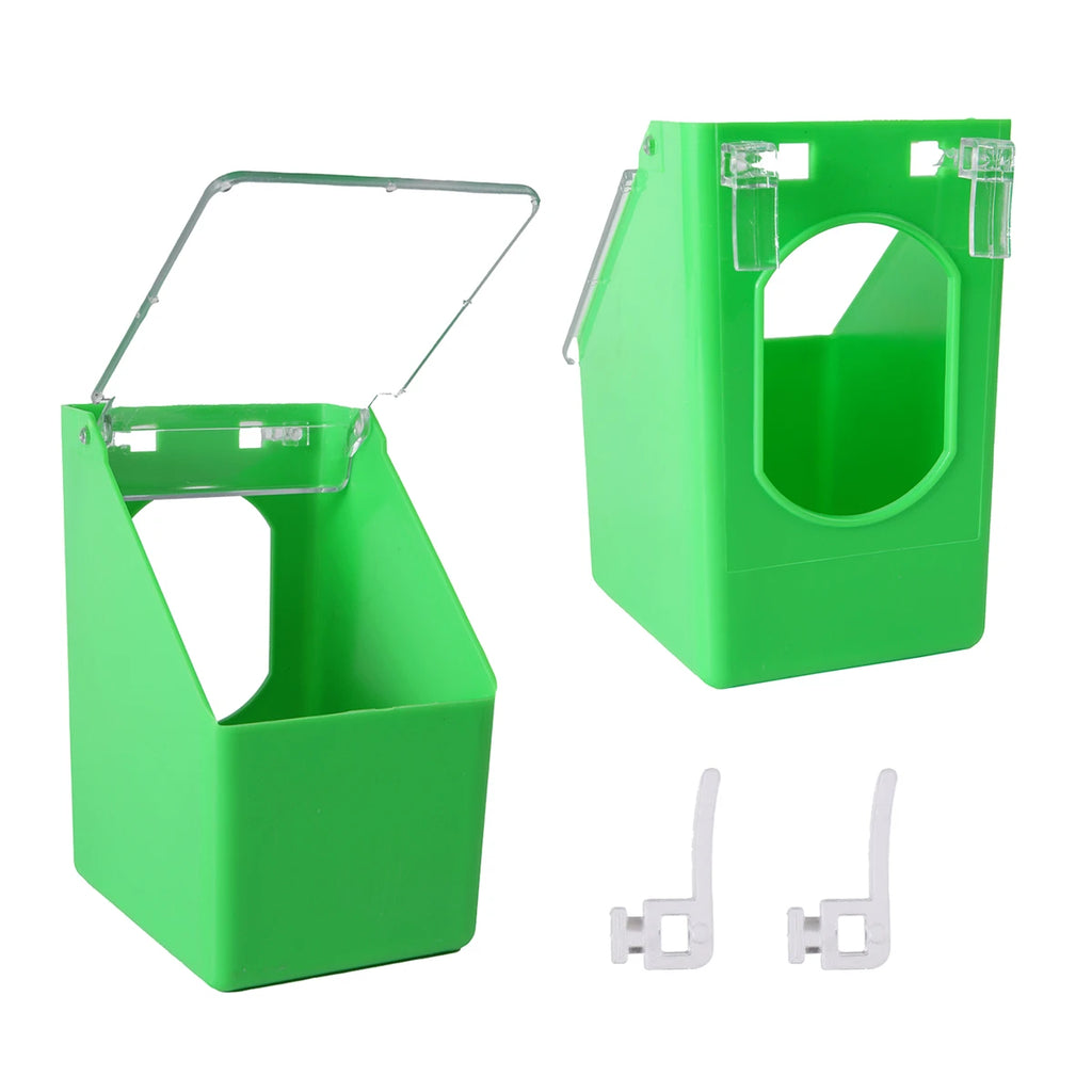 Pigeon Multi-Purpose Cage Hanging Food Box With Lid 1/2/4-Holes Anti-Spill Racing Pigeon Trough Feeder Pet Bird Supplies 1/2Pcs