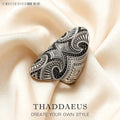 Ring Maori Cultural Tattoo Ornament,Bridal Sets Fashion Good Jewerly For Women Men Gift In 925 Sterling Silver