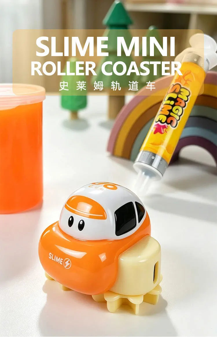 DIY Slime Track Car Toy, Draw Your Own Race Track with Paste, Electric Car, STEM Creative Building Kit