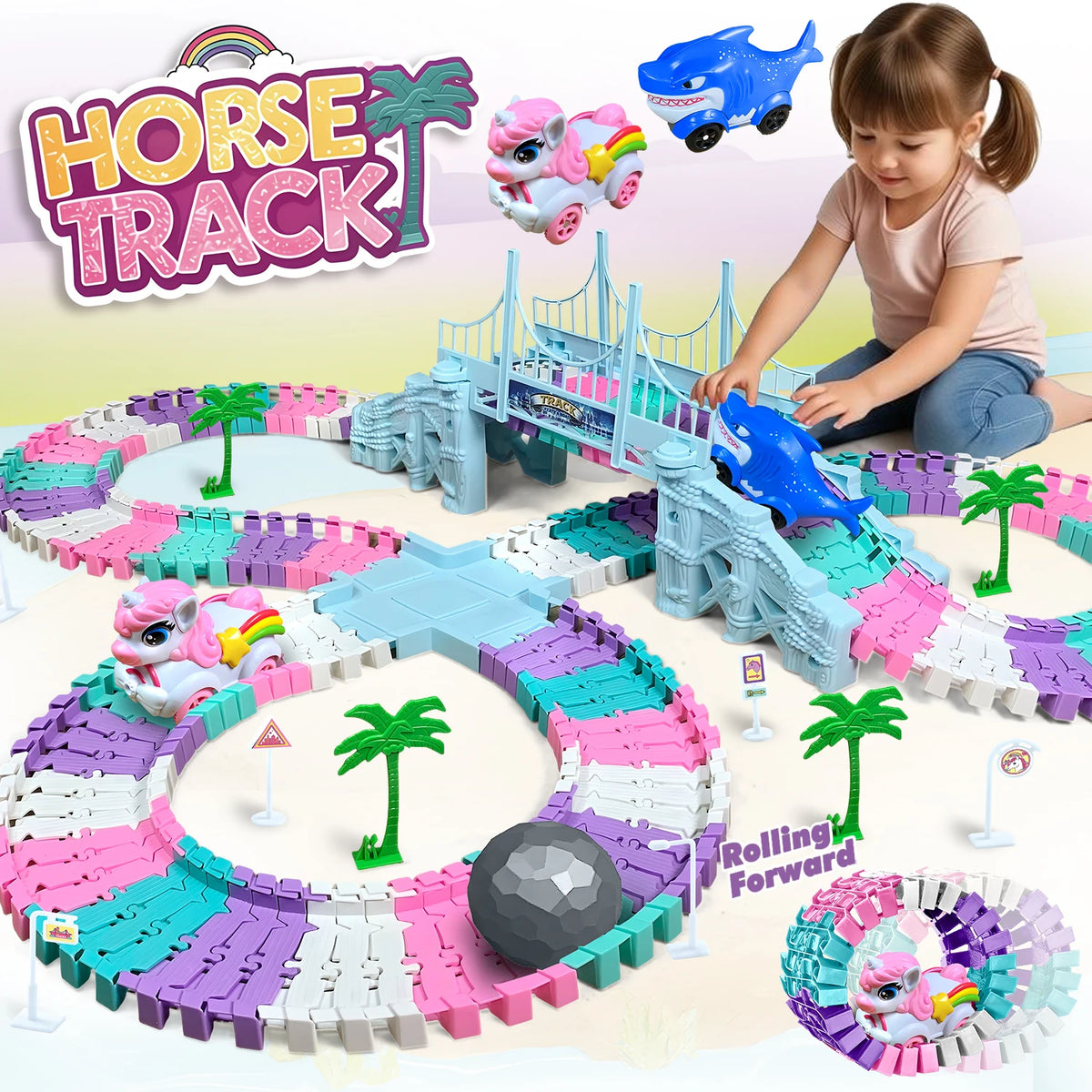 Car Toys For Kid 4-6, 194 PCS Race Car Track For Kids Ages 4-8, Monster Truck 2+ Year Old Birthday Gift Toddler Cars Toy For 3+