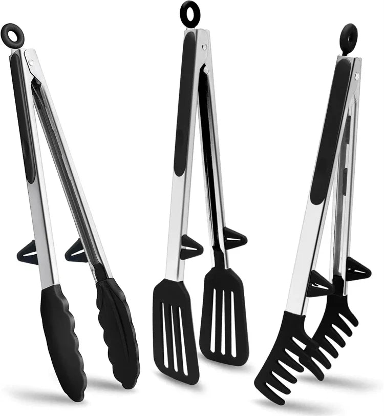Kitchen Tongs Silicone Food Tongs Non Stick Cooking Serving Tongs For BBQ Salad Steak Pasta Spaghetti Noodles