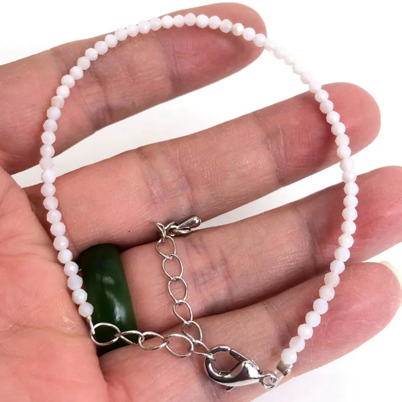 Mini 2-3mm Stone Beaded Faceted Natural Agat Quartzs Necklaces bracelet Female Fashion Party Choker for Women Girls Jewelry Gift