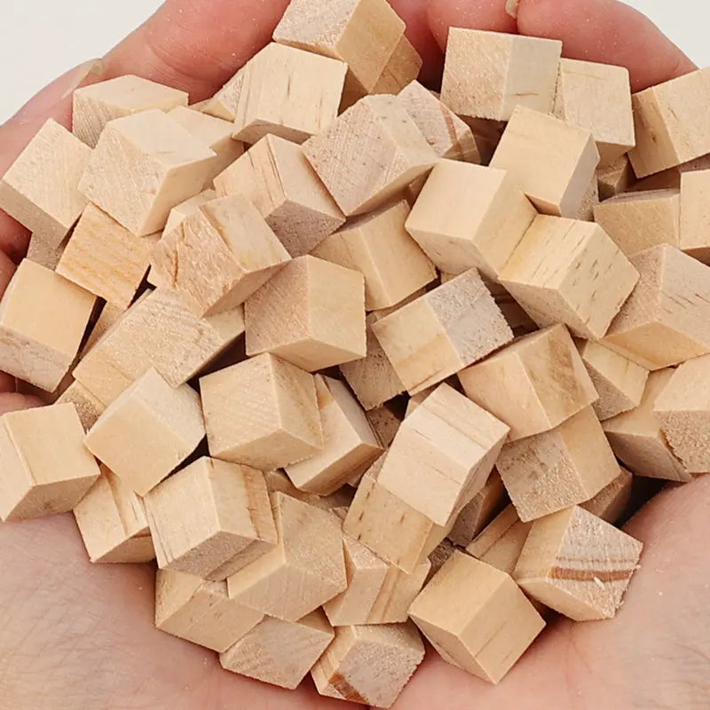Square Small Wooden Block Model, Solid Wood DIY Handmade Wooden Block Assembly, Children's Baby Puzzle Toy Decor Handcraft Arts