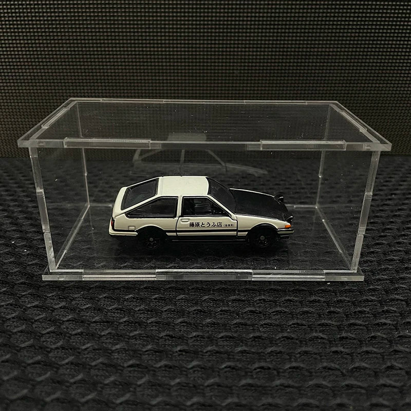 1/64 Model Cars Acrylic Display Case Fit for Mini Size MiniGT Tomica Required Assembly Proof Box Cabinet Toy Vehicles