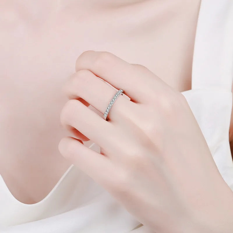 Pass Diamond Test Moissanite Ring And Zircon Unisex Rings 100% Real S925 Silver Ring For Men and Women Luxury Brilliant D VVS1