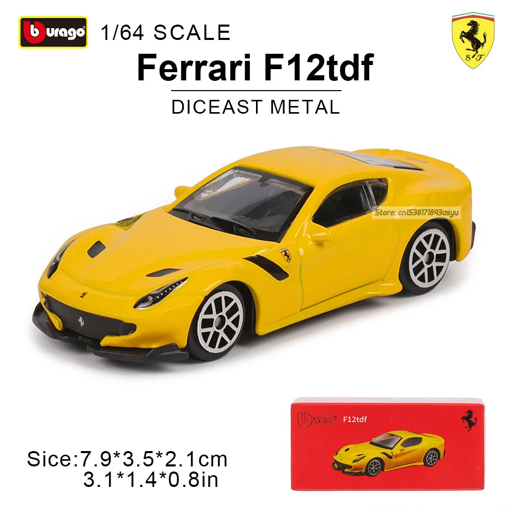 Bburago1:64 Ferrari E812 COMPETIZIONE Model Small Collection Car Alloy Model Toy Gift Scene Decoration Classic and Exquisite