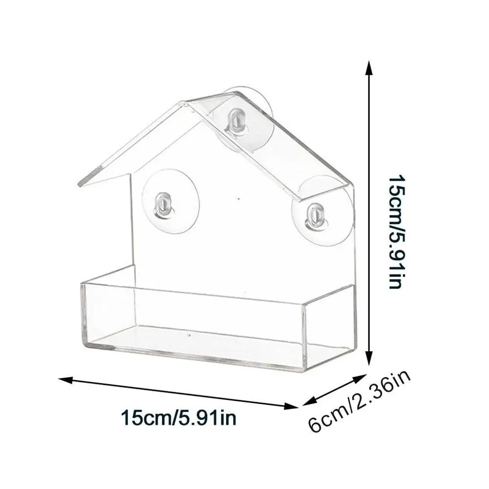 Acrylic Bird Feeder Clear Window Outside Hanging Bird Feeder House With Suction Cup For Garden Outdoor Backyard Patio Yard 1-5PC