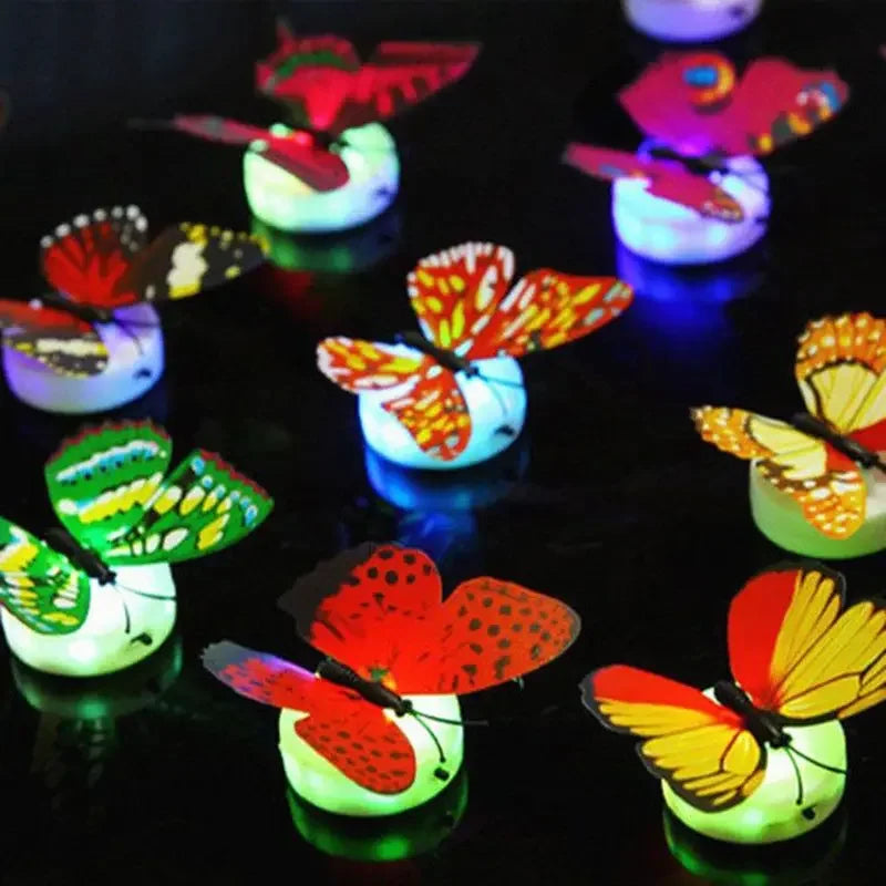 5PCS Creative Butterfly Night Light Set Stickable LED Glowing Colorful DIY Wall Decor Funny House Lighting