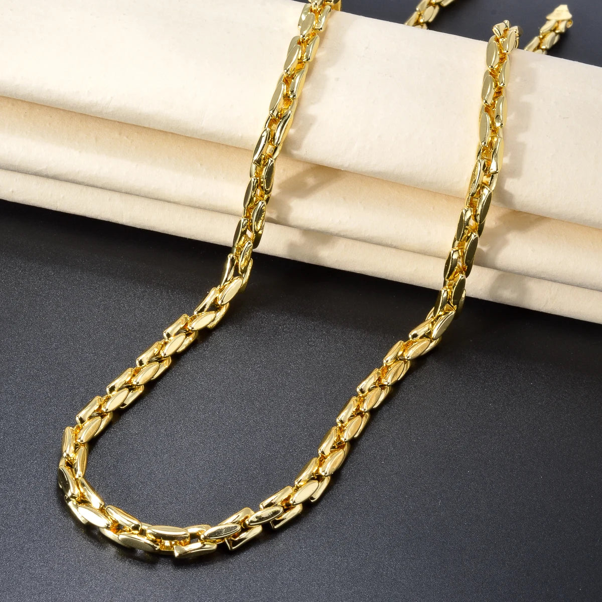 Dubai 18k Gold-Plated Hiphop Link Chain Necklace For Women Man Statement Gold Color Choker Classic Trendy Wedding Party Gifts