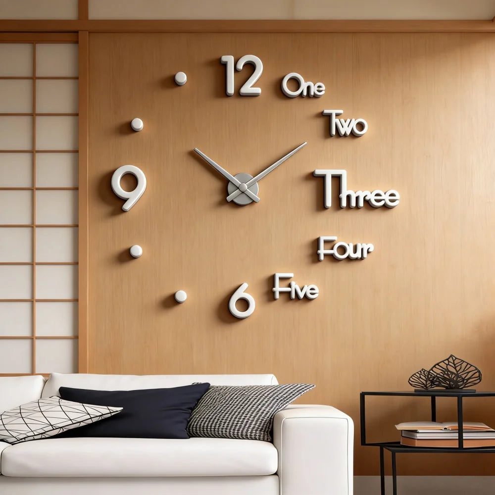 Large 3D Wall Clock Luminous Classic Wall Clocks DIY Digital Clock Wall Watches Stickers Silent Clock for Home Living Room Table