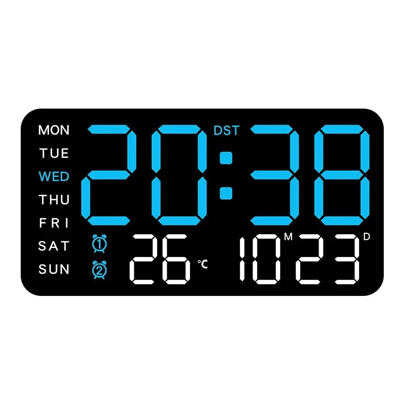 Mirror Brushed Finish Wall Clock Premium Feel Silent Wall Clock Table Alarm Clock Temp Display Bedroom Office Living Room Decor